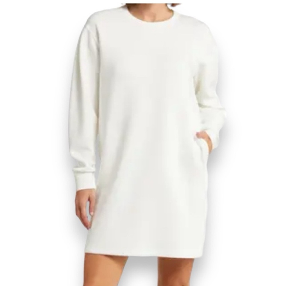 SPANX Ivory Long-Sleeve Sweatshirt Dress